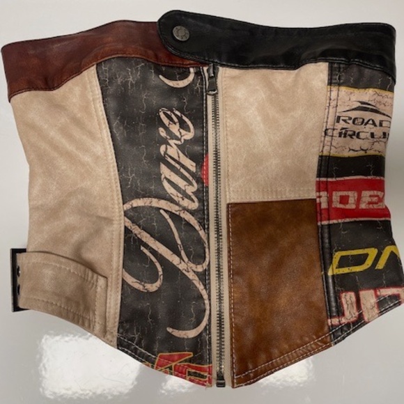 NEW Jaded London Daytona Vegan Faux Leather Strapless Top - Picture 5 of 13